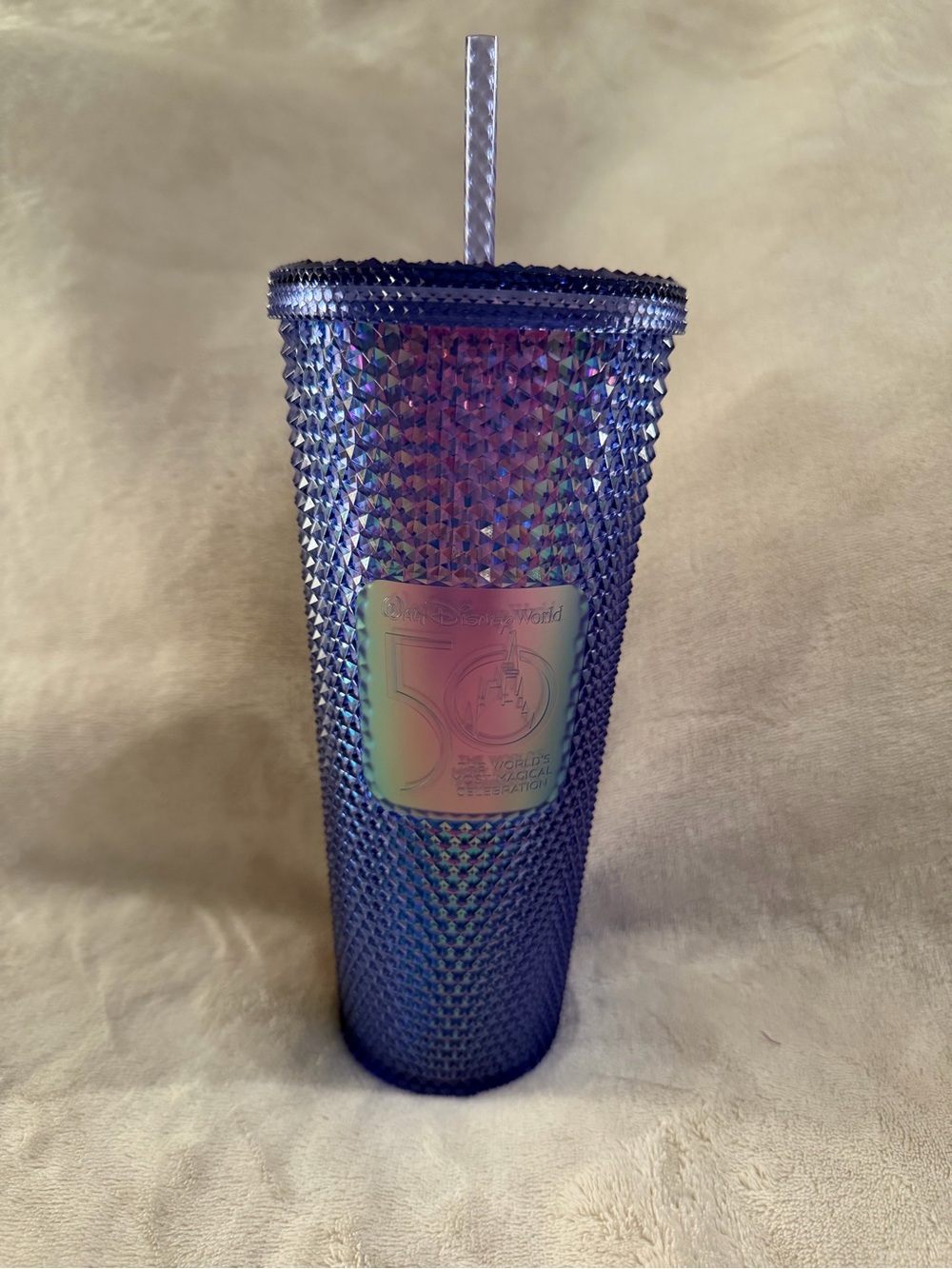 Disney World 50th Anniversary Starbucks Purple/Blue Studded Tumbler 24oz